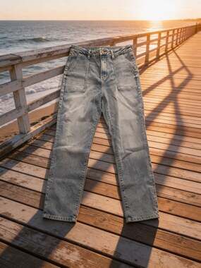 American Eagle Women's Highest Waist Cropped 90s Boyfriend Carpenter Jeans Size